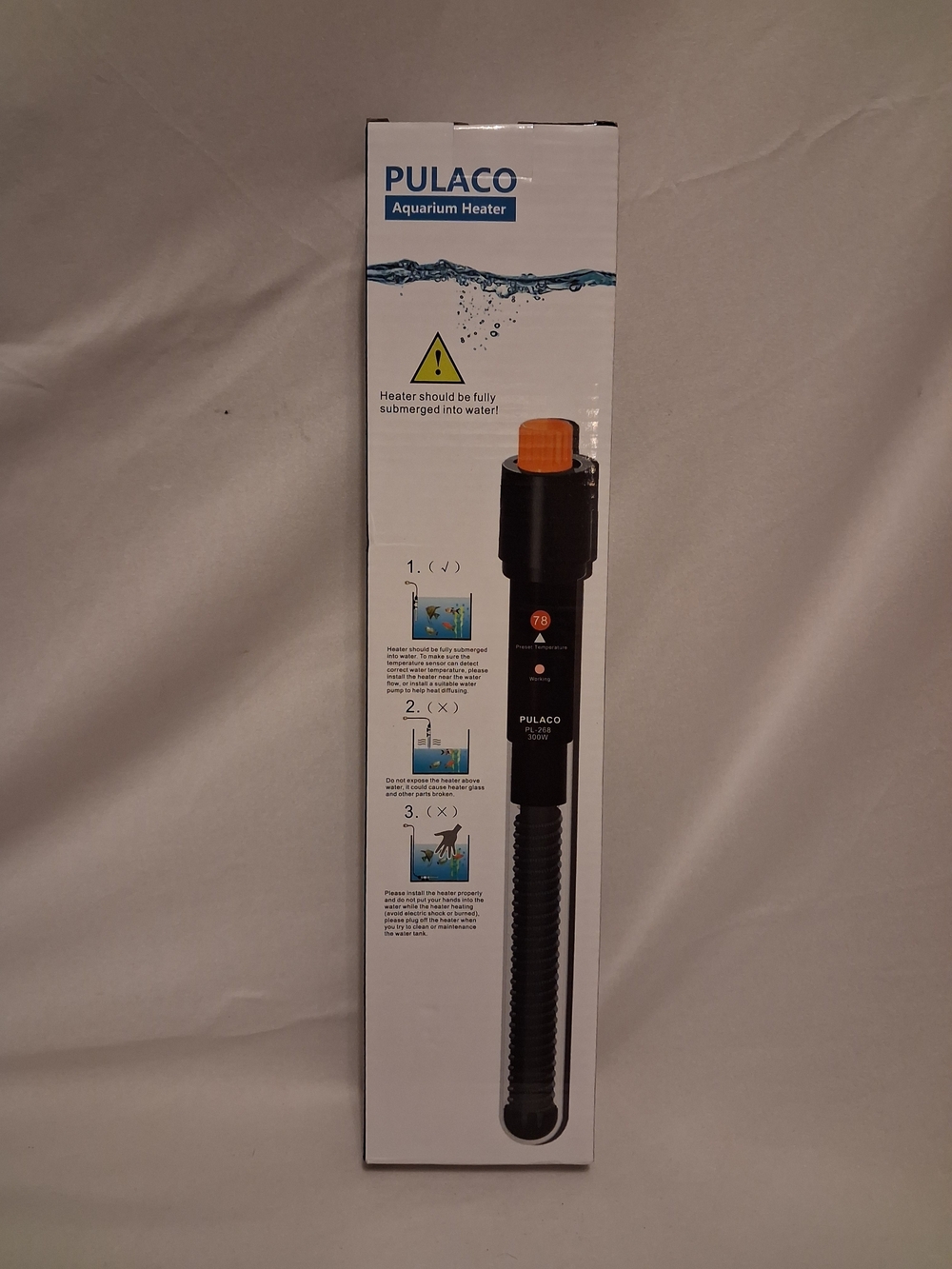 PULACO PL-268 300W Submersible Aquarium Heater for 50-80 Gallon Tanks